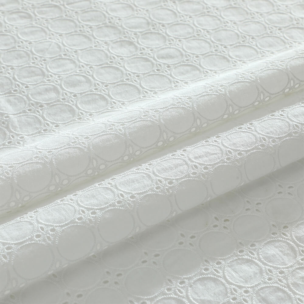 Embroidered Lace Embroidered Fabric Eyelet 100% Cotton for Women's Wea 7